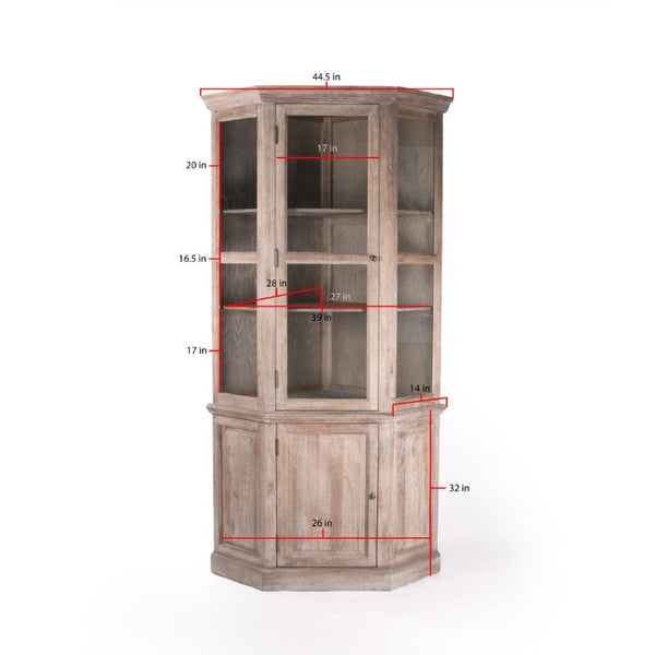 Zentique Edgar Solid Oak Cabinet with Adjustable Shelves, Compact Vertical Storage, Timeless Minimalist Design T116 E272
