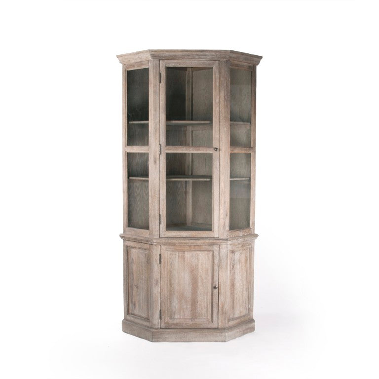 Zentique Edgar Solid Oak Cabinet with Adjustable Shelves, Compact Vertical Storage, Timeless Minimalist Design T116 E272
