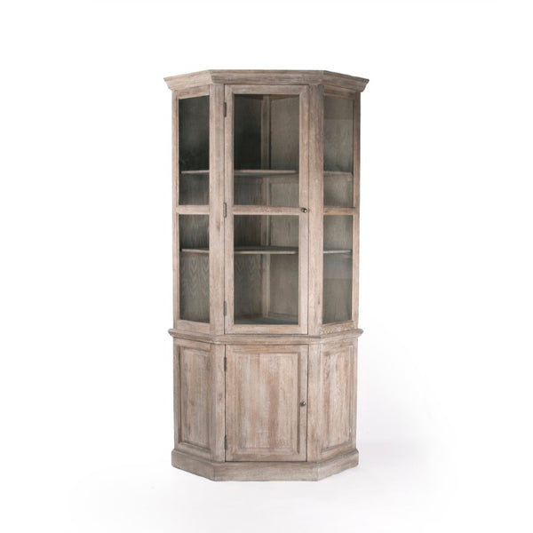 Zentique Edgar Solid Oak Cabinet with Adjustable Shelves, Compact Vertical Storage, Timeless Minimalist Design T116 E272