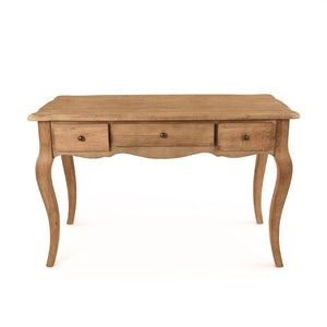 Zentique Selene Solid Oak Desk with Minimalist Design, Durable Finish, Spacious Surface for Home Office Use T135 E272