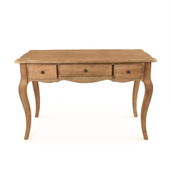 Zentique Selene Solid Oak Desk with Minimalist Design, Durable Finish, Spacious Surface for Home Office Use T135 E272