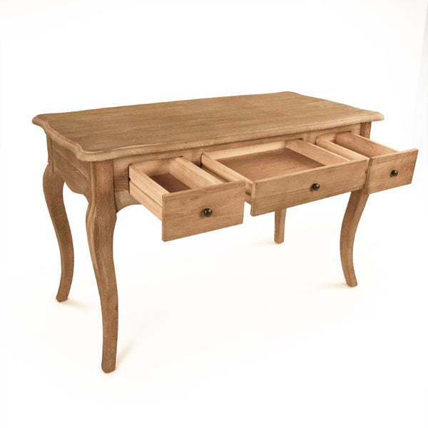 Zentique Selene Solid Oak Desk with Minimalist Design, Durable Finish, Spacious Surface for Home Office Use T135 E272