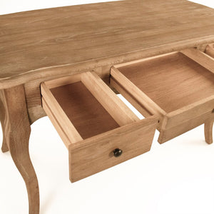 Zentique Selene Solid Oak Desk with Minimalist Design, Durable Finish, Spacious Surface for Home Office Use T135 E272