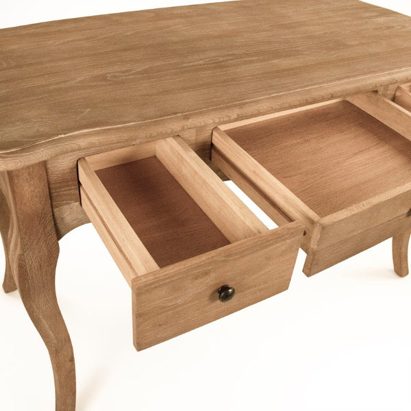 Zentique Selene Solid Oak Desk with Minimalist Design, Durable Finish, Spacious Surface for Home Office Use T135 E272