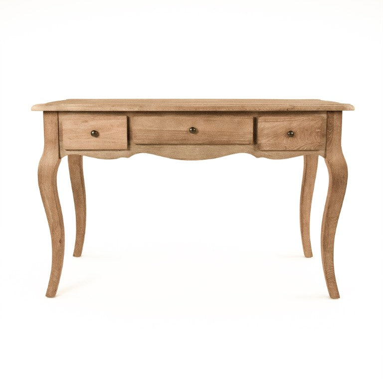 Zentique Selene Solid Oak Desk with Minimalist Design, Durable Finish, Spacious Surface for Home Office Use T135 E272