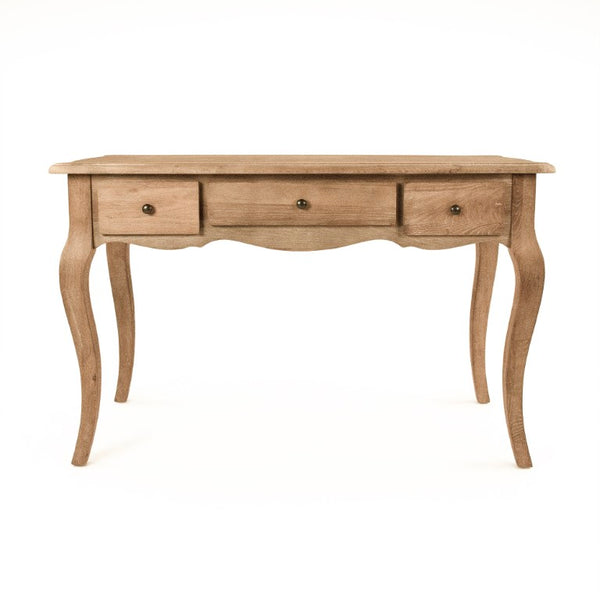 Zentique Selene Solid Oak Desk with Minimalist Design, Durable Finish, Spacious Surface for Home Office Use T135 E272
