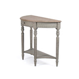 Demi Lune Wall Console Reclaimed Oak, Distressed Olive Green Birch T136 E255-3 432 Zentique