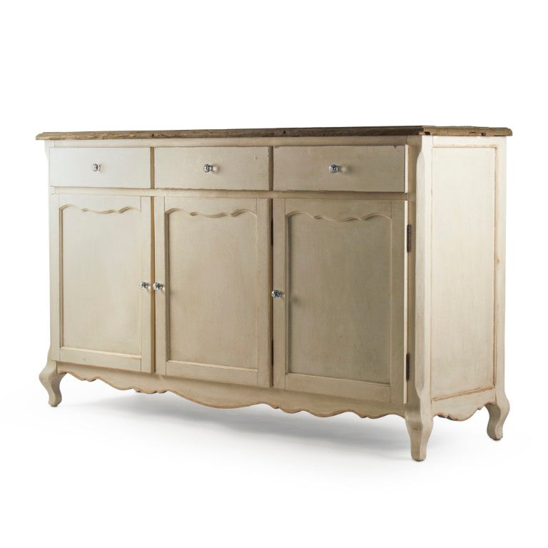 Zentique Joceline Solid Oak Buffet with Ample Storage, Timeless Design, Durable Finish for Dining & Entryway T150 Recycle E255-3 CC010