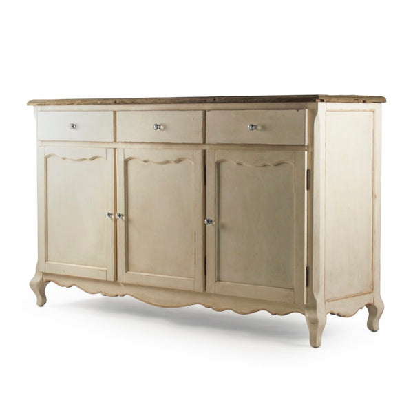 Zentique Joceline Solid Oak Buffet with Ample Storage, Timeless Design, Durable Finish for Dining & Entryway T150 Recycle E255-3 CC010