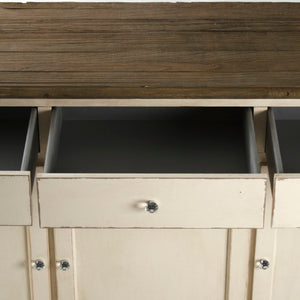 Zentique Joceline Solid Oak Buffet with Ample Storage, Timeless Design, Durable Finish for Dining & Entryway T150 Recycle E255-3 CC010