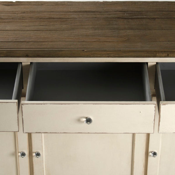 Zentique Joceline Solid Oak Buffet with Ample Storage, Timeless Design, Durable Finish for Dining & Entryway T150 Recycle E255-3 CC010