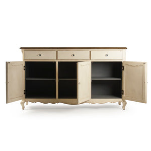 Zentique Joceline Solid Oak Buffet with Ample Storage, Timeless Design, Durable Finish for Dining & Entryway T150 Recycle E255-3 CC010