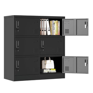 English Elm 6-Door Steel Employee Locker with Ventilation Card Slots for Gym Office or School T2398P205946
