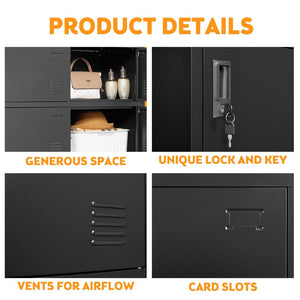 English Elm 6-Door Steel Employee Locker with Ventilation Card Slots for Gym Office or School T2398P205946
