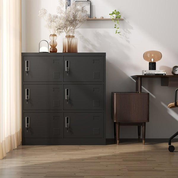 English Elm 6-Door Steel Employee Locker with Ventilation Card Slots for Gym Office or School T2398P205946