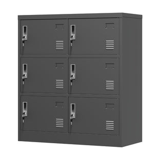 English Elm 6-Door Steel Employee Locker with Ventilation Card Slots for Gym Office or School T2398P205946