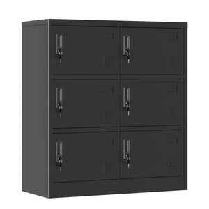 English Elm 6-Door Steel Employee Locker with Ventilation Card Slots for Gym Office or School T2398P205946