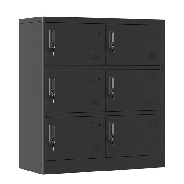 English Elm 6-Door Steel Employee Locker with Ventilation Card Slots for Gym Office or School T2398P205946