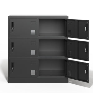 English Elm 6-Door Steel Employee Locker with Ventilation Card Slots for Gym Office or School T2398P205946