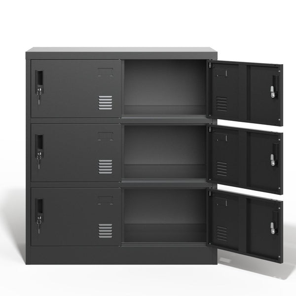 English Elm 6-Door Steel Employee Locker with Ventilation Card Slots for Gym Office or School T2398P205946