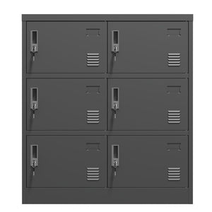 English Elm 6-Door Steel Employee Locker with Ventilation Card Slots for Gym Office or School T2398P205946