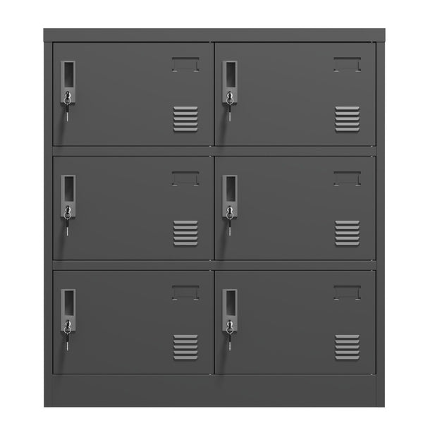 English Elm 6-Door Steel Employee Locker with Ventilation Card Slots for Gym Office or School T2398P205946