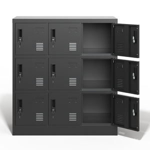English Elm 9-Door Steel Storage Locker Powder Coat Finish with Key Lock and Card Slot for Gym Office T2398P205947