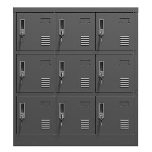 English Elm 9-Door Steel Storage Locker Powder Coat Finish with Key Lock and Card Slot for Gym Office T2398P205947