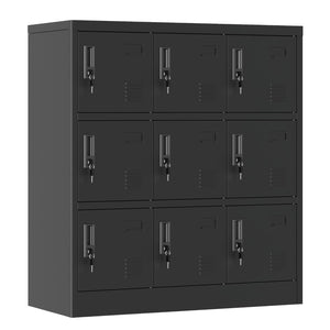 English Elm 9-Door Steel Storage Locker Powder Coat Finish with Key Lock and Card Slot for Gym Office T2398P205947