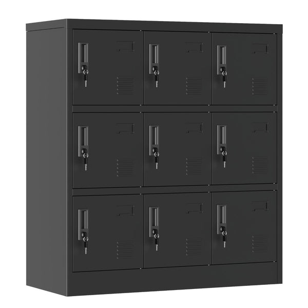 English Elm 9-Door Steel Storage Locker Powder Coat Finish with Key Lock and Card Slot for Gym Office T2398P205947