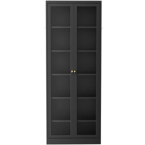 English Elm Metal Pantry Cabinet Industrial Steel Freestanding Tower with Glass Doors for Kitchen T2398P504064