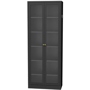 English Elm Metal Pantry Cabinet Industrial Steel Freestanding Tower with Glass Doors for Kitchen T2398P504064