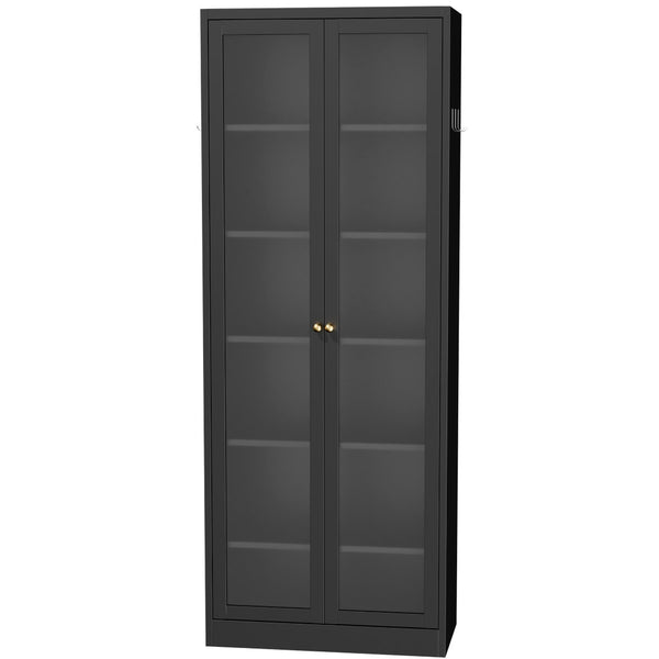 English Elm Metal Pantry Cabinet Industrial Steel Freestanding Tower with Glass Doors for Kitchen T2398P504064