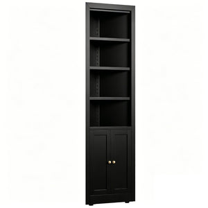 English Elm 71" Tall Corner Cabinet Steel Adjustable Shelves Freestanding Pantry Storage Black T2398P504065