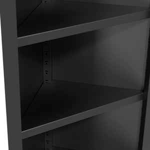 English Elm 71" Tall Corner Cabinet Steel Adjustable Shelves Freestanding Pantry Storage Black T2398P504065