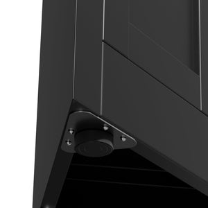 English Elm 71" Tall Corner Cabinet Steel Adjustable Shelves Freestanding Pantry Storage Black T2398P504065