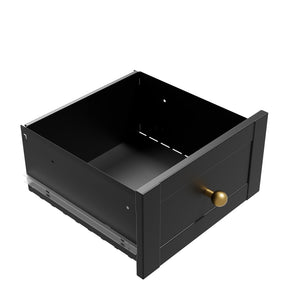 English Elm 71 Inch Matte Black Steel Tower Cabinet 5 Tier Shelving for Bathroom Pantry T2398P504066