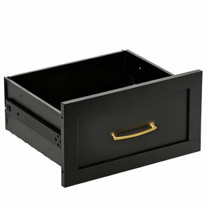 English Elm 7-Drawer Black Steel Low Profile Chest Slim Industrial Storage for Bedroom or Entryway T2398P507505