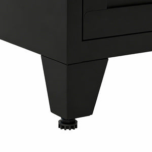 English Elm 9-Drawer Steel Chest Matte Black Finish Vertical Storage for Bedroom or Entryway T2398P507506