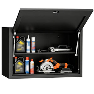 English Elm Heavy Duty Steel Wall Cabinet Hydraulic Lift Door Locking Garage Workshop Storage T2398P507510