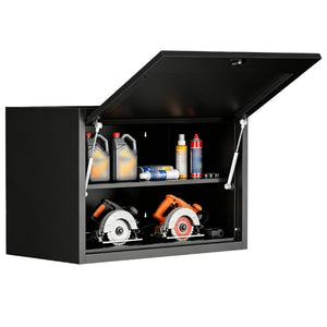 English Elm Heavy Duty Steel Wall Cabinet Hydraulic Lift Door Locking Garage Workshop Storage T2398P507510