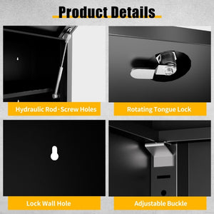 English Elm Heavy Duty Steel Wall Cabinet Hydraulic Lift Door Locking Garage Workshop Storage T2398P507510