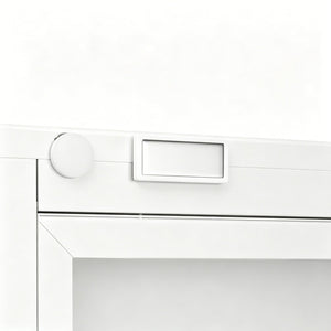English Elm 75 Inch Freestanding Steel Pantry Cabinet with Fluted Doors and Five Adjustable Shelves T2398P507511