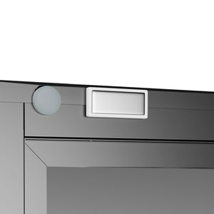 English Elm 75 Inch Freestanding Matte Black Steel Pantry Cabinet with Fluted Doors and Five Shelves T2398P507512