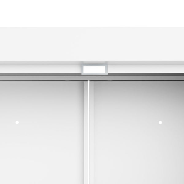 English Elm 47.3 Inch Slim White Metal Pantry Cabinet Farmhouse Steel Organizer with Adjustable Shelves T2398P507519