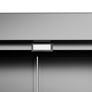 English Elm 47.3 Inch Matte Black Steel Pantry Cabinet Fluted Doors Adjustable Shelves Kitchen Storage T2398P507520