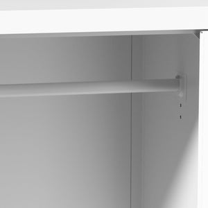 English Elm 47.2 Inch Slim Steel Wardrobe with Louvered Door Hanging Rail for Dorm or Apartment T2398P507522
