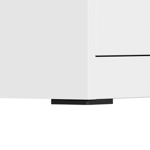 English Elm 3 Drawer Lateral Steel File Cabinet with Lock Smooth Ball Bearing Home Office Storage White T2398P507524
