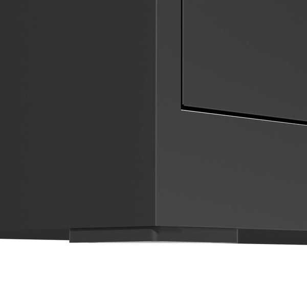 English Elm 4 Drawer Lateral Steel Filing Cabinet with Lock for Home Office Document Storage Black T2398P507525