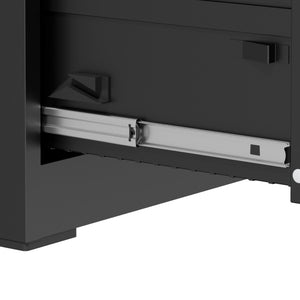 English Elm 4 Drawer Lateral Steel Filing Cabinet with Lock for Home Office Document Storage Black T2398P507525